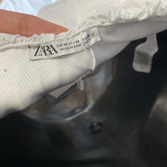 ZARA NEW RUFFLE SLEEVE BODYSUIT RIBBED Size M - Picture 9 of 12